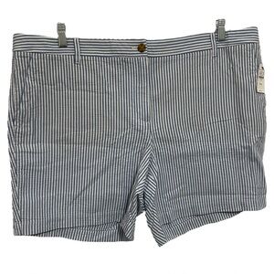 Talbots Women’s 16W Seersucker Striped Relaxed Chino Shorts NWT 7” Inseam